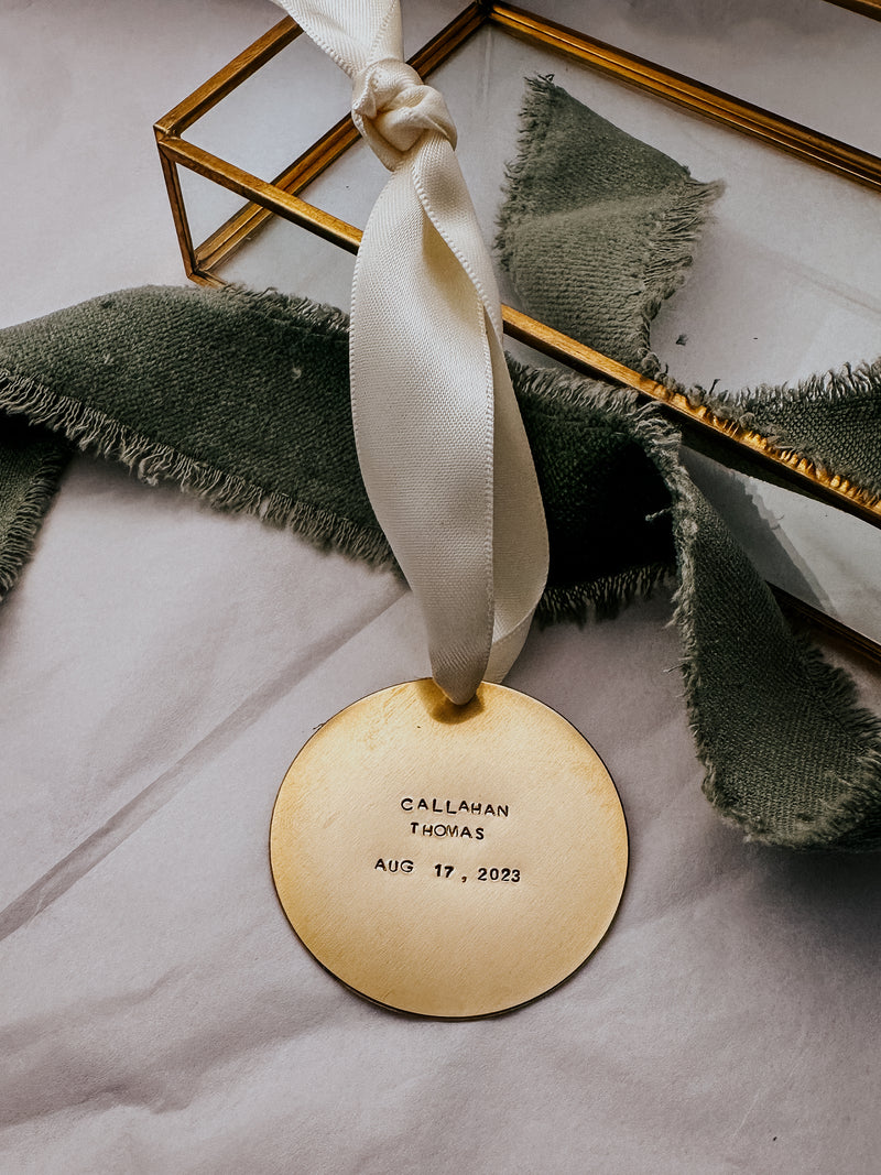 Brass Circle Christmas Ornament