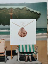 Pink Calico Seashell Necklace