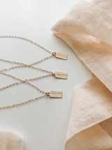 custom dainty gold tag necklace