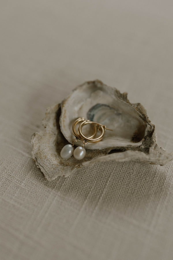 Laurel Pearl Hoops