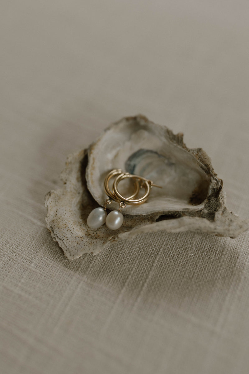 Laurel Pearl Hoops