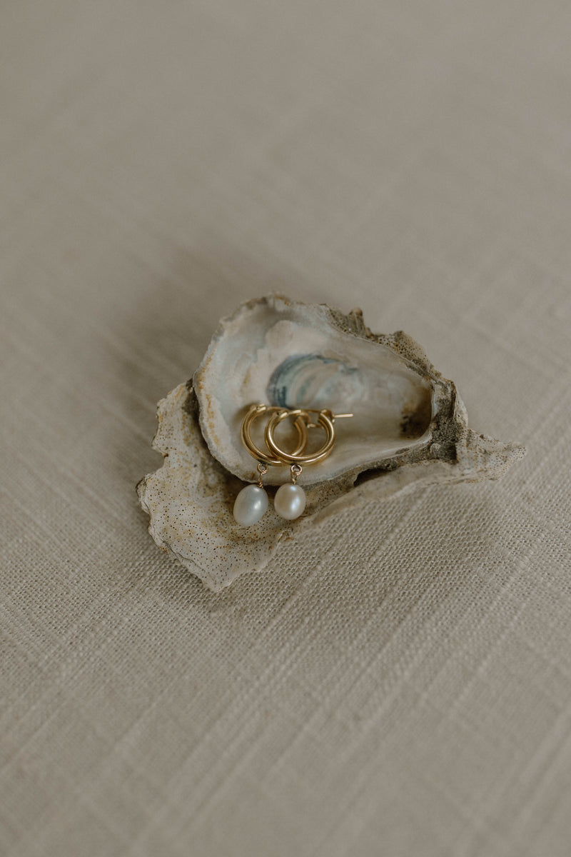 Laurel Pearl Hoops