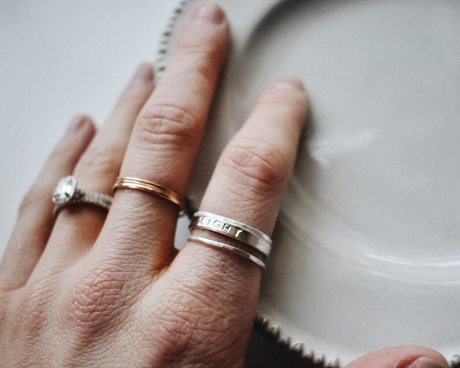 North Works Native Stamp Silver Ring 900