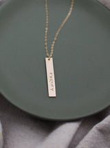 customized vertical gold bar necklace