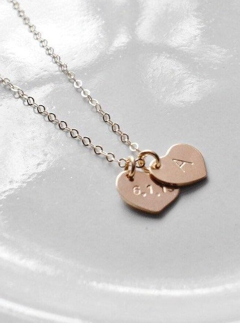 custom gold necklace with heart