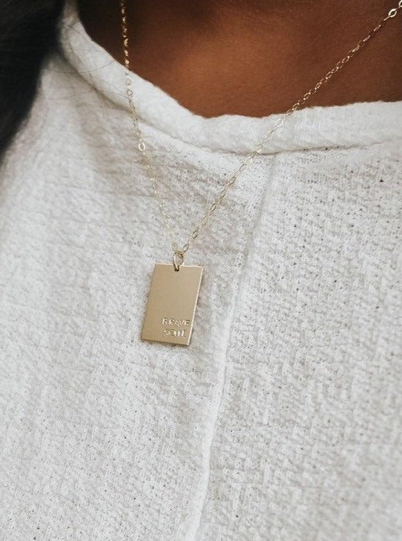 custom gold tag necklace