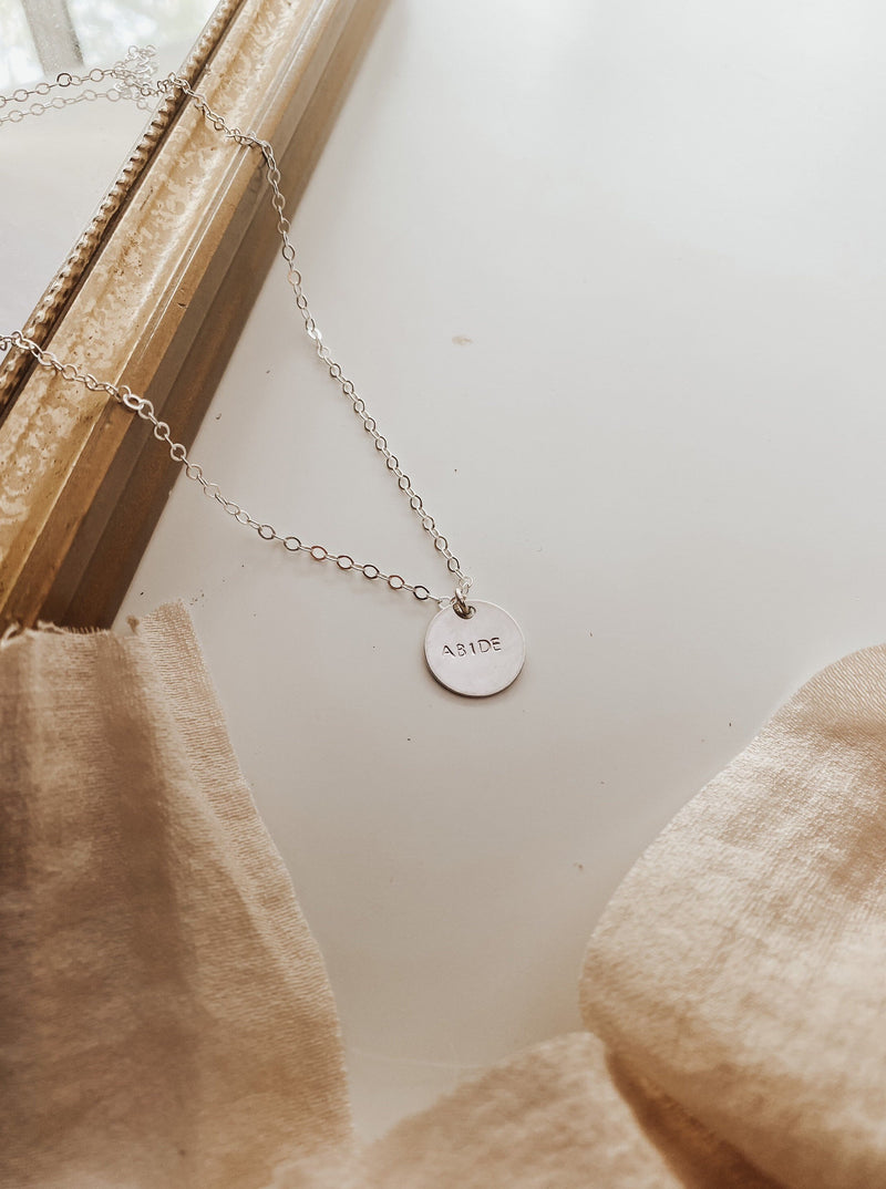 custom sterling silver circle necklace