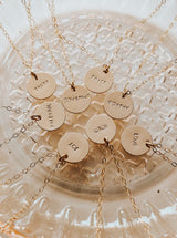 BeccaAnn is a minimal, gold-filled, customized circle necklace.