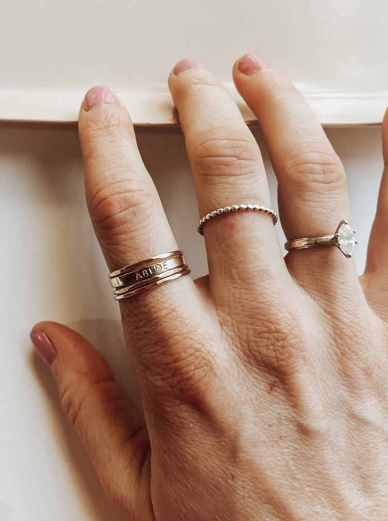 sterling silver beaded ring