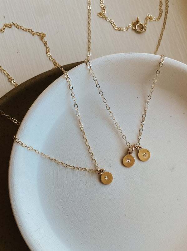gold necklace with custom letter