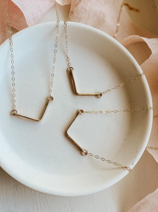custom gold necklace with hidden word