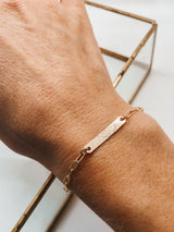 MINI Monthly Floral, Raegan Gold Bar Bracelet